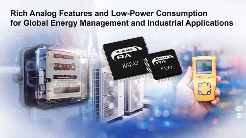 Nuova serie di microcontrollori RA2A2 da Renesas