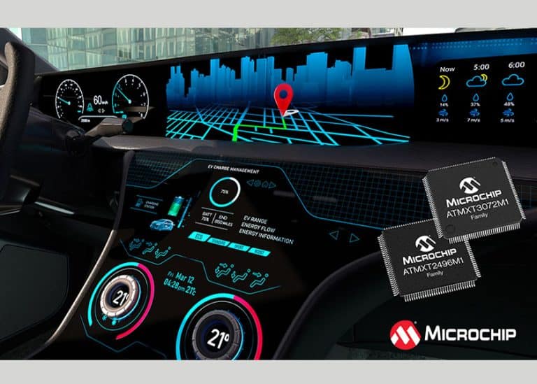 Microchip amplia la famiglia maXTouch M1 Generation per supportare display automobilistici di grandi dimensioni, curvi e sagomati